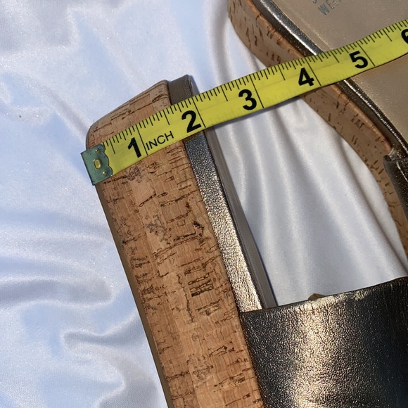 Stuart Weitzman Pewter Cork Wedge Slide Sandals Sz 11 LAST CALL ☎️⚠️ - Picture 5 of 8